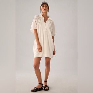 Anthropologie V-Neck Tiered-Sleeve Tunic Dress